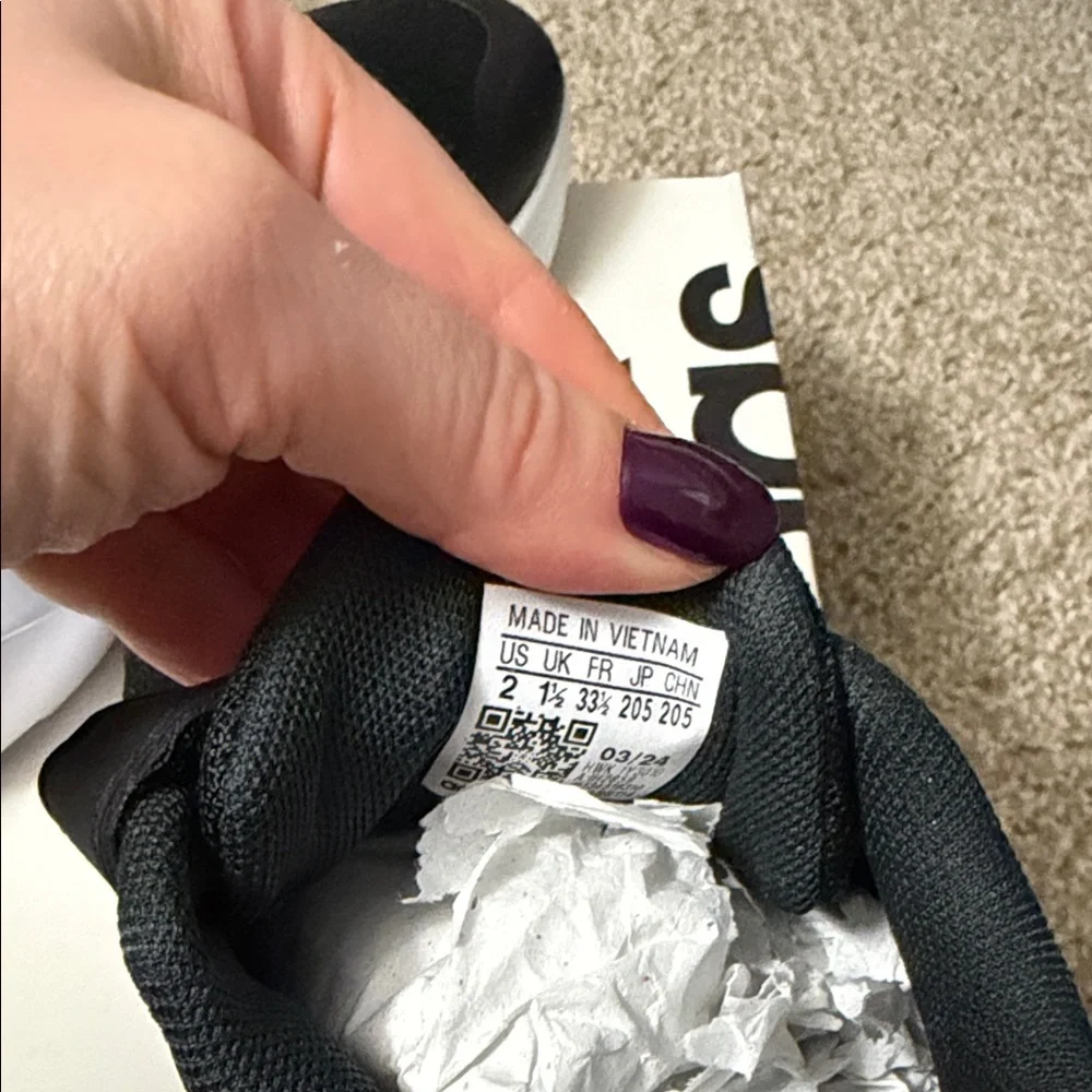 adidas Kids Black and White Sneakers - Picture 5 of 5